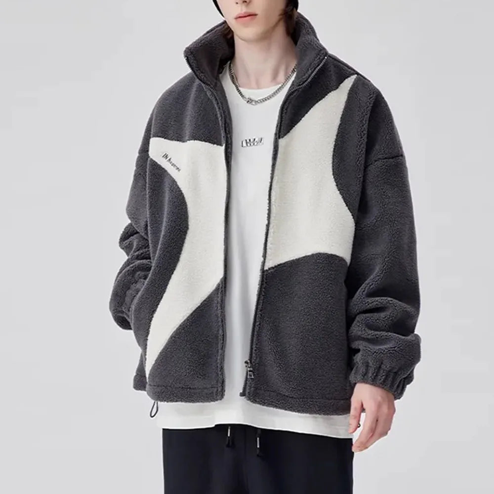 ז'קט חורפי Lamb Wool בסגנון וינטג'