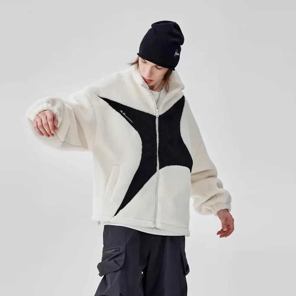 ז'קט חורפי Lamb Wool בסגנון וינטג'